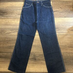 Wrangler Western Cowboy Style Pants 29 L Made in the USA Denim Dark Blue VTG